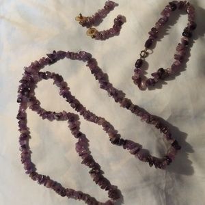 - Vintage,  1970's Natural Polished African Amethyst Set